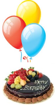 3 Air Balloons 1/2 Kg Chocolate Fruit cake