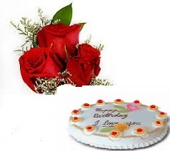 1 Kg Pineapple Cake 3 roses