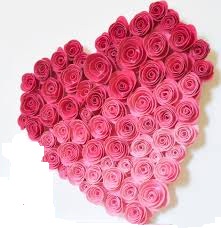 36 Pink ombre roses heart