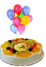 8 Air blown Balloons 1 Kg Fresh Fruit Cake