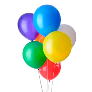 10 Helium Gas Filled Balloons