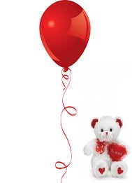 1 red Air Blown balloon6 inches Teddy